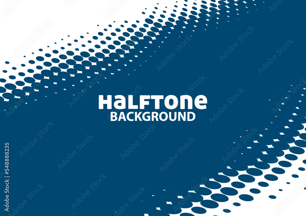 Poster Simple saturated blue background with halftone effect. Vector pattern