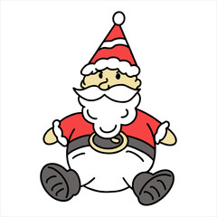 snow man and christmas doll attribute for christmas day icon vector