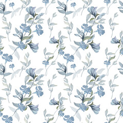 Blue Floral Seamless Pattern. Big Floral With trendy color Good for fashion, print, branding, invitation and more. 