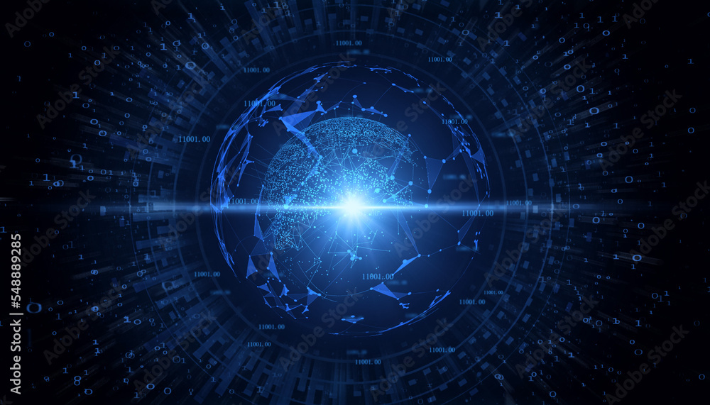 Poster abstract futuristic technology background. wireless network and connection technology concept. techn