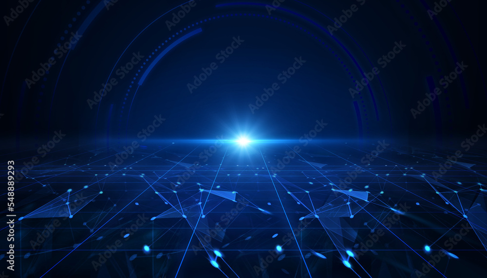 Fototapete abstract futuristic technology background. wireless network and connection technology concept. techn
