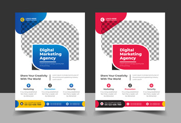 Corporate business flyer digital marketing agency template