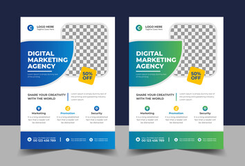 Corporate business flyer digital marketing agency template