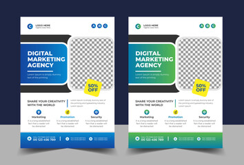 Corporate business flyer digital marketing agency template