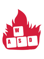 Heiße Flammen WASD Nerd 