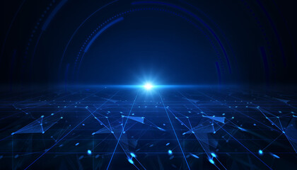 Obraz premium Abstract futuristic technology background. Wireless network and Connection technology concept. technology big data background concept.