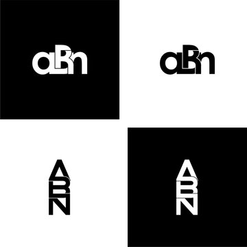 abn letter initial monogram logo design set