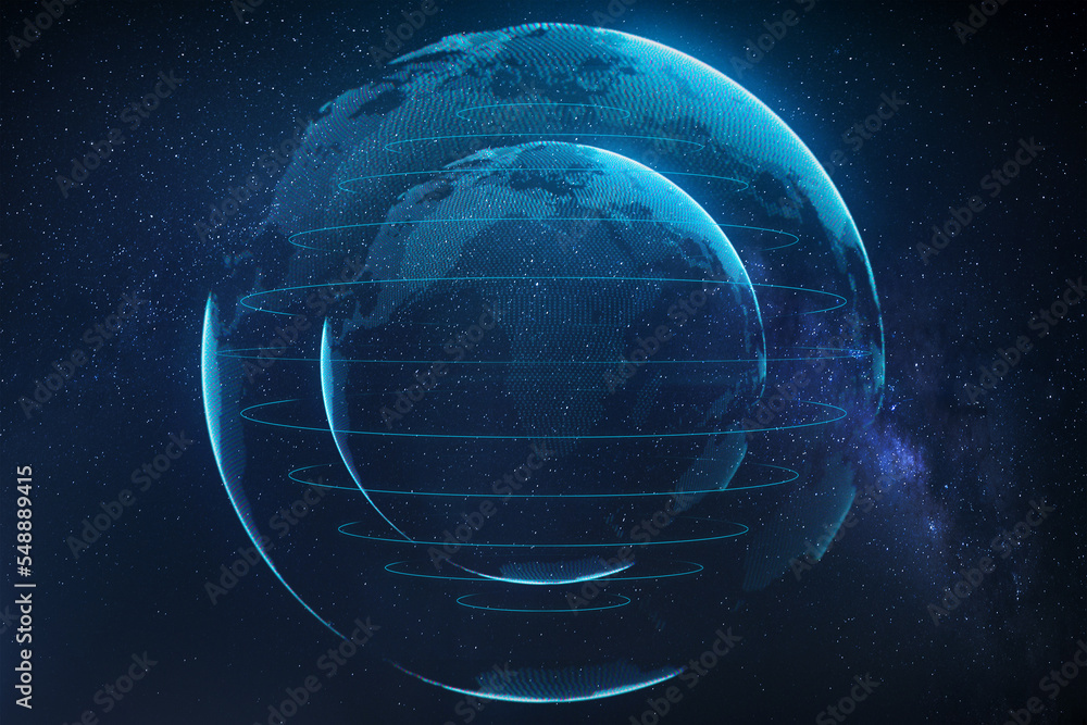 Fototapete abstract futuristic technology background. wireless network and connection technology concept. techn