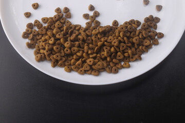 cat food on a white plate