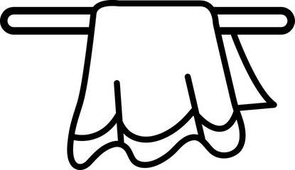 Towel Icon, vector, line art design editable stroke on white background