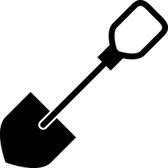  shovel icon, glyph style design on white background..eps
