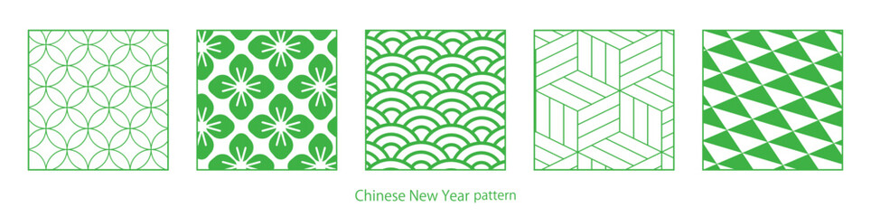 和柄モチーフのお正月デザインセット。