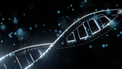 Fototapeta na wymiar Structure of DNA on dark background. Illustration
