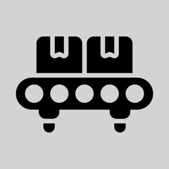 Conveyor icon in solid style about logistics, use for website mobile app presentation