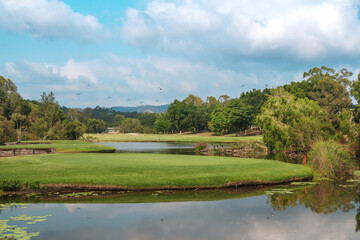 Spectacular panoramic view of the beautiful Glades Golf Course, one of Australia’s most...