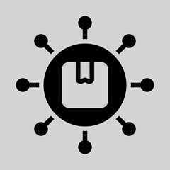 Distribution icon in solid style about logistics, use for website mobile app presentation