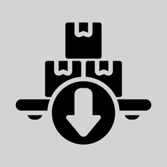 Import icon in solid style about logistics, use for website mobile app presentation