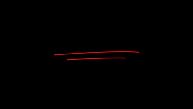 Animation of two marked red lines, alpha channel