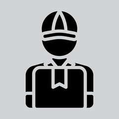 Courier icon in solid style about logistics, use for website mobile app presentation