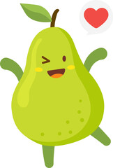 Pear Cartoon Character