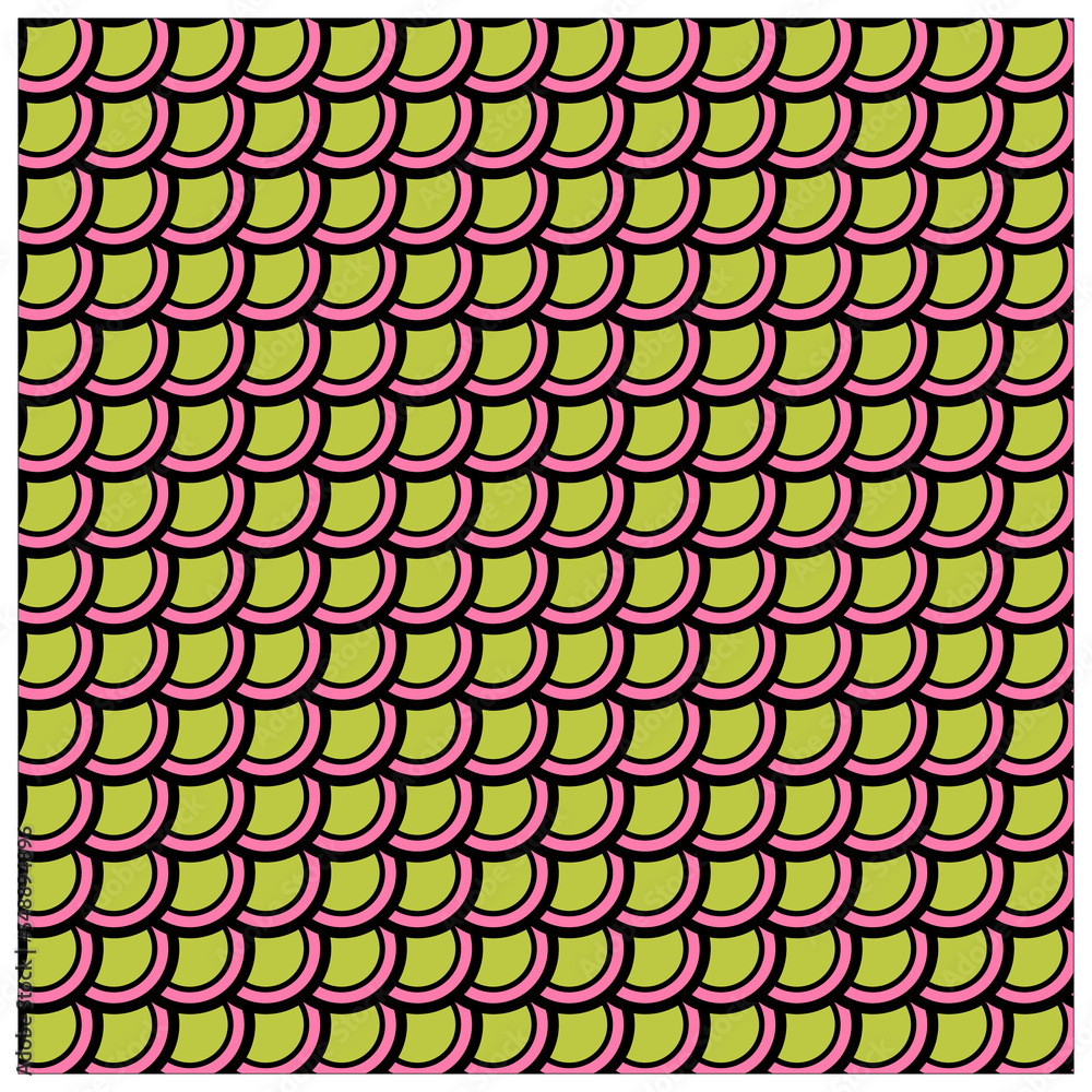 Poster scale pattern. geometric circle abstract motif. sea wave japanese pattern. vector illustration. stoc