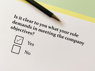 Questionnaire about workplace