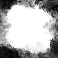 Abstract black grunge rectangular frame
