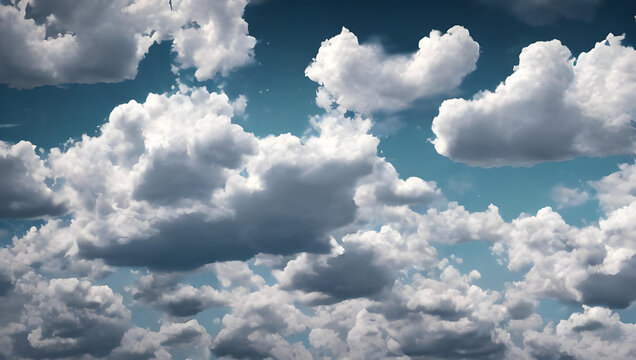 horizontal 3d illustration of Clouds, meteorology, atmoshphere, homosphere, nephology