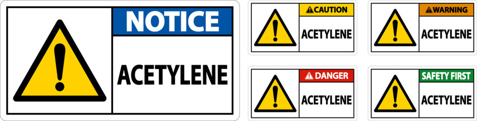 Danger Acetylene Sign On White Background