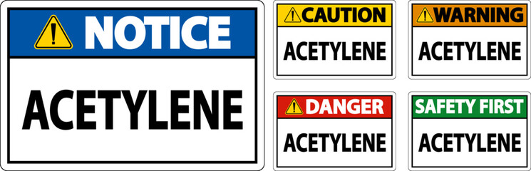Danger Acetylene Sign On White Background