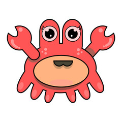 cute red crab cartoon.