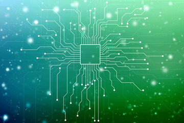 Abstract futuristic circuit board Illustration, Circuit board with various technology elements. Circuit board pattern for digital abstract technology background