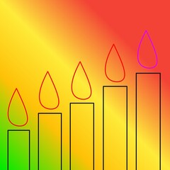 Illustration of candles on colorful background