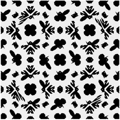 Obraz na płótnie Canvas Monochrome Repeat Pattern.black and white grunge background.Abstract halftone pattern.