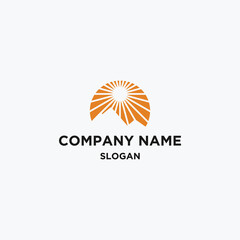 Sun logo icon flat design template 