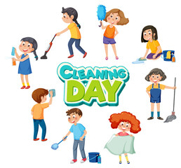 Kids cleaning at home set