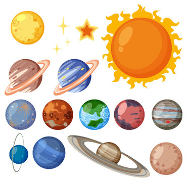Set of solar system planets
