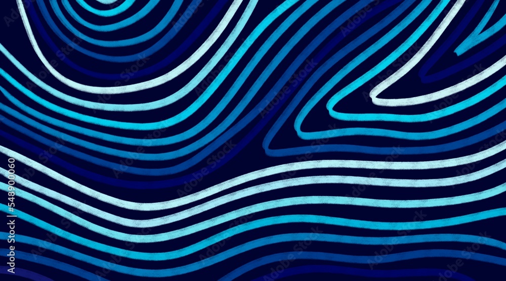 Aufkleber abstract line contour pattern with blue gradation for background and wallpaper