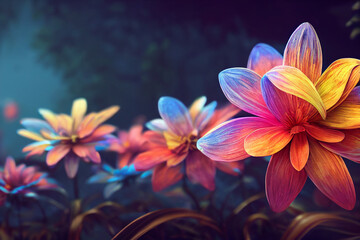 Fototapeta na wymiar Beautiful Flowers, colorful Flowers in the garden