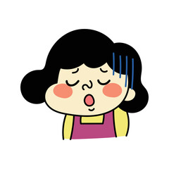 Fototapeta premium 残念な表情のコミカルな女性キャラクターイラスト素材