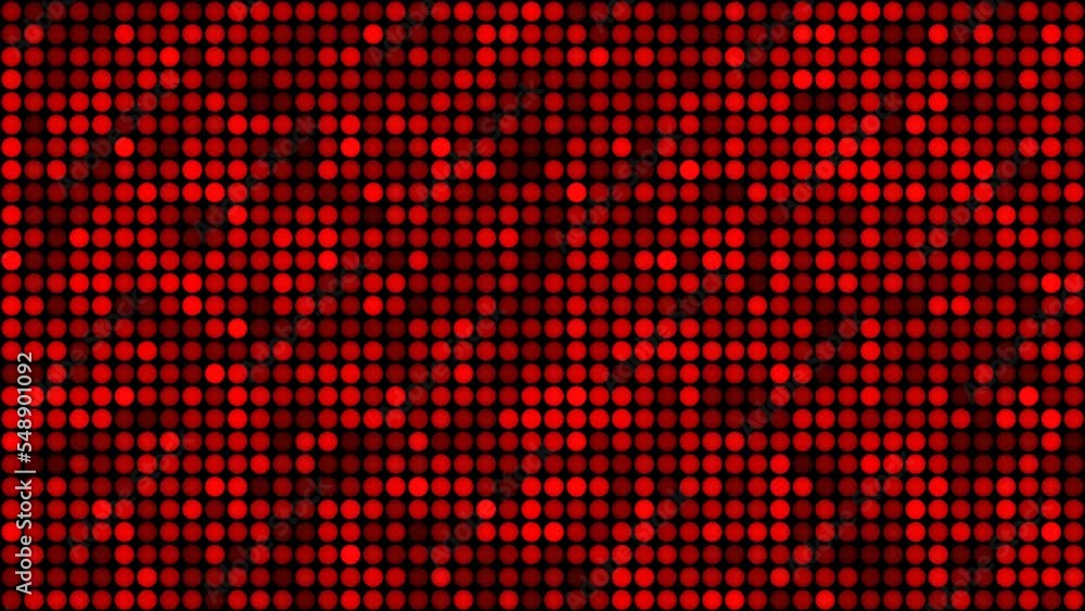 Poster red floating circles on black background footage loop. slow technical mosaic chaotic moving seamless