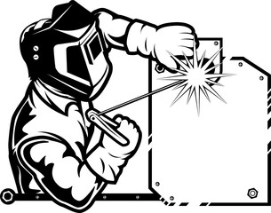 Welder logo on white background vector illustration