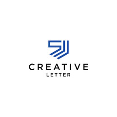 creative letter SJ logo design vector