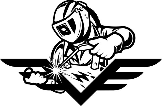 Welder logo on white background vector illustration
