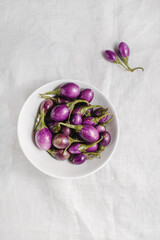 mini eggplant on the table