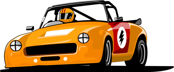 classic race cartoon design vector