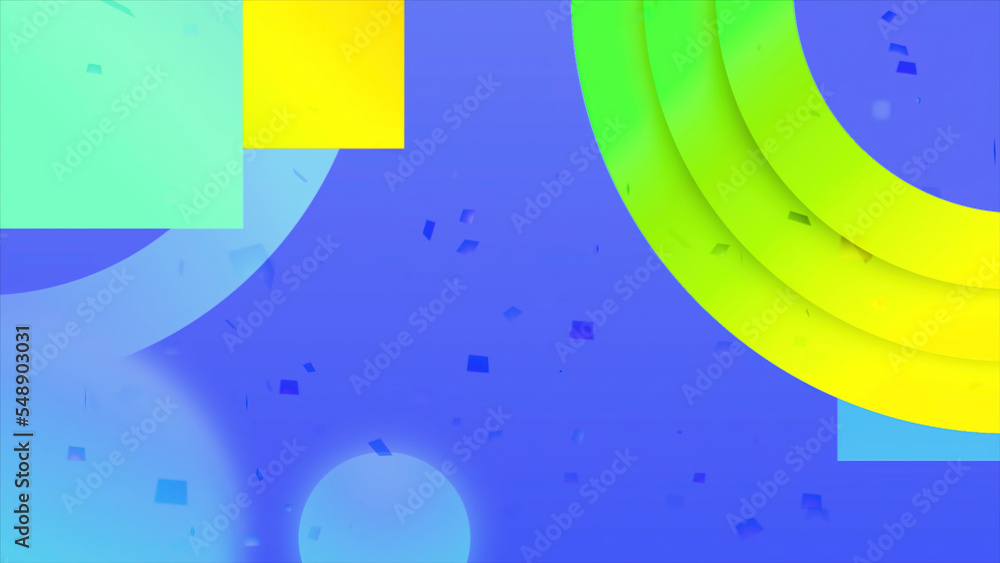 Aufkleber Moving background with colorful shapes. Motion. Modern stylish animation for intro. Intro with geometric shapes moving on colored background