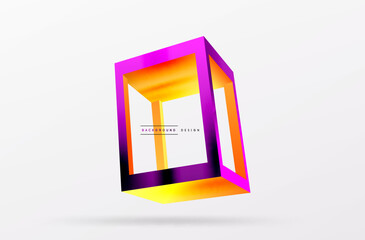 3D cube shapes vector geometric background. Trendy techno business template for wallpaper, banner, background or landing