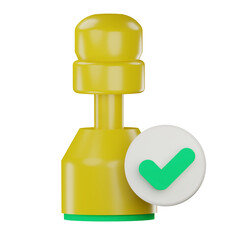 3d approved stamp icon