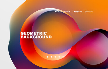 Abstract liquid background for your landing page design. Web page for website or mobile app wallpaper